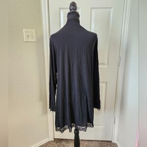 Victoria's Secret Black Lace Trim Robe XL